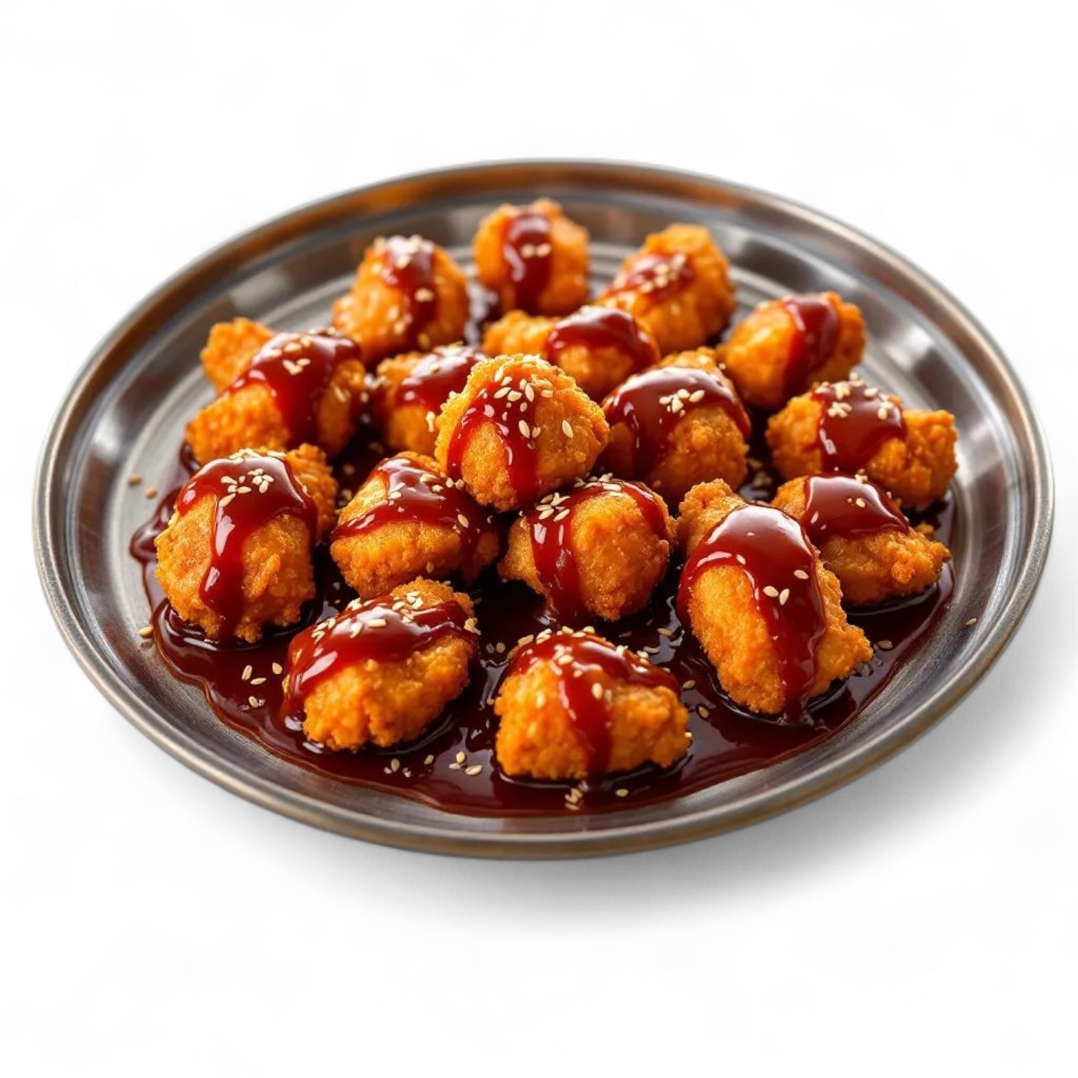 Crispy lokum with chili honey BBQ sauce